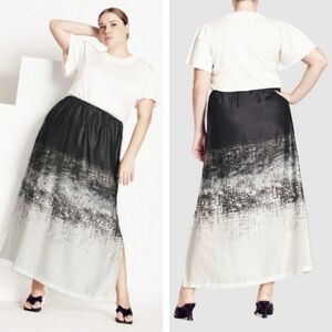 NWT Refinity Evelyn Ombre Skirt Black And White Size XL
